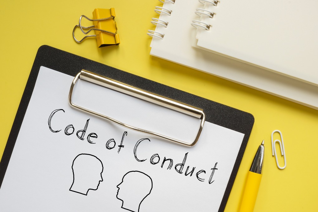 Apply the organisations code of conduct